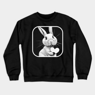 A bunny holding a heart shape Crewneck Sweatshirt